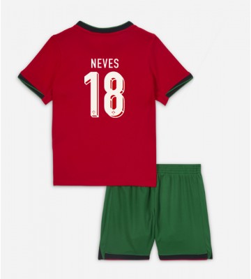 Portugal Ruben Neves #18 Hjemmebanesæt Børn EM 2024 Kort ærmer (+ korte bukser)